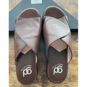 Gravity Defyer Womens Womens 9M Brown Leather Rubber Sole Summer Casual Sandals